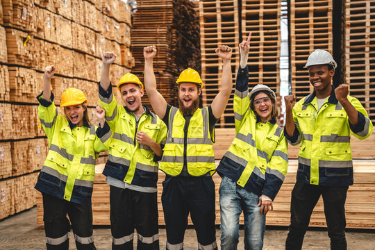 professional creatively carpenters woodworking teamwork together, Craftsman having creative workshop to working for business industry of wooden carpentry company, foreman joiner person man in factory - Powered by Adobe