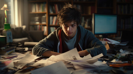 Messy teenager Home Office movie shot