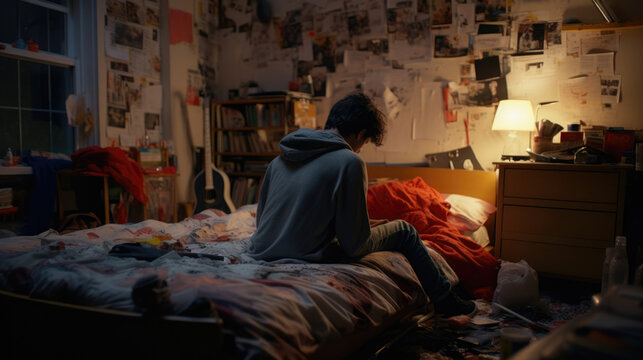 Messy teenager Bedroom movie shot