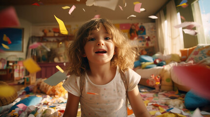Messy girl Play Room movie shot
