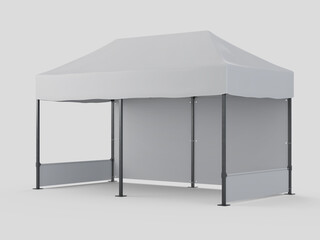 Outdoor Canopy Tent Mockup for Event Booth White Blank 3D Mockup