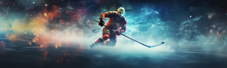 Fototapeta na wymiar Ice hockey banner 