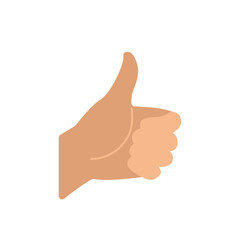 Thumb up on white background vector illustration in cartoon style.