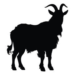 Goat Silhouette on White