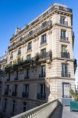Fototapeta na wymiar Paris, beautiful building rue du Rocher, in the 8e arrondissement, a luxury district 