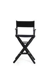 Fototapeta premium Directors chair isolated on a white background. Space for text. Vacant chair. The concept of selection and casting.