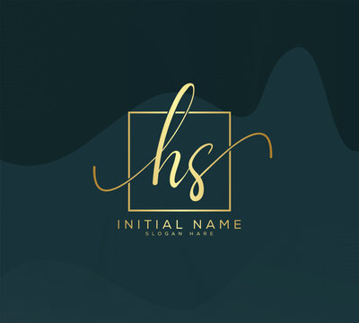 SH initial letter handwriting and signature logo