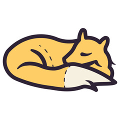 sleeping fox illustration