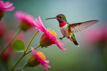 Obraz premium hummingbird and flower