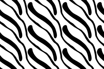 Handdrawn doodle abstract seamless pattern Line background