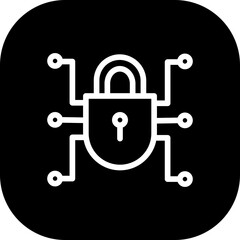 Connection cyber security icon with black filled line outline style. network, communication, connection, social, internet, symbol, information. Vector Illustration