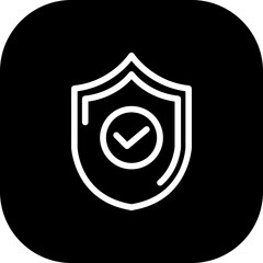 Protection cyber security icon with black filled line outline style. protection, outline, shield, symbol, stroke, thin, security. Vector Illustration