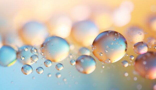 abstract golden warm and pastel texture background, serum or essence bubble,  collagen drop with advertising background