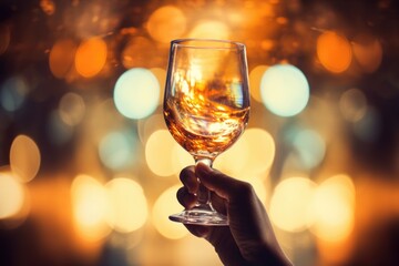 Person holding a glass of drinks