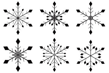 雪　結晶　冬　シルエット　アイコン