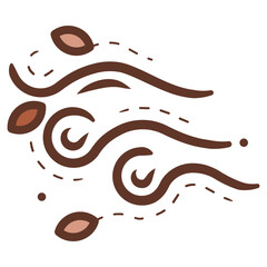 wind blowing leaves icon