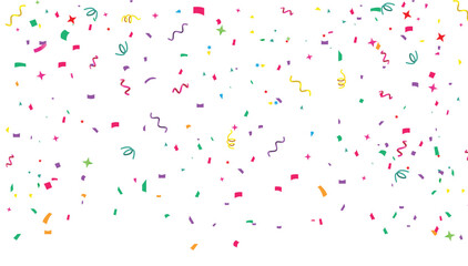 Falling  confetti isolated on transparent background. Bright festive tinsel.