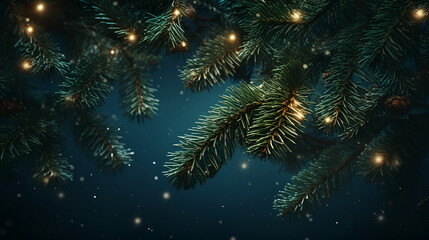 Fototapeta na wymiar christmas tree decorations with lights 