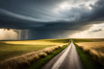 Fototapeta premium road through the field