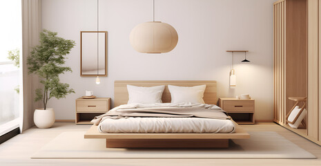 modern room  with bed