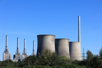 Blick auf ein Gaskraftwerk in der Stadt Werne in Nordrhein-Westfalen