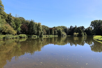 Fototapeta na wymiar Blick in den Stadtpark (Salinepark ) der Stadt Werne im Münsterland