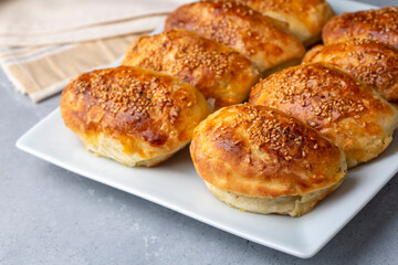 Turkish cuisine; Handmade Cheese Pastry (Turkish name; peynirli pogaca)