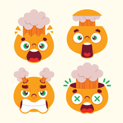 flat design head exploding emoji illustration