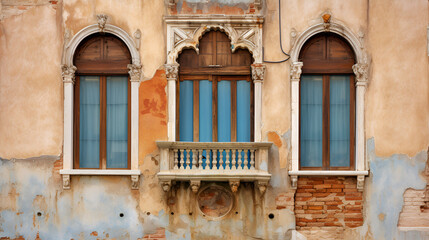 Fototapeta na wymiar old windows made with wood