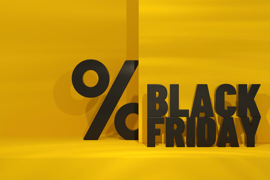 Black Friday Concept Yellow Background