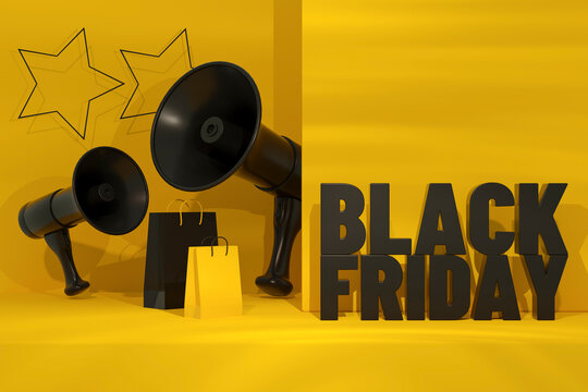 Black Friday Concept Yellow Background