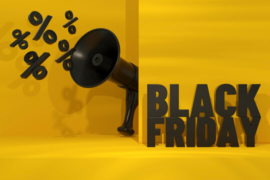 Black Friday Concept Yellow Background