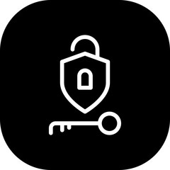 Obraz premium Unlocked cyber security icon with black filled line outline style. lock, safety, password, unlock, padlock, key, security. Vector Illustration