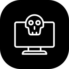 Malware cyber security icon with black filled line outline style. malware, virus, security, computer, technology, internet, protection. Vector Illustration