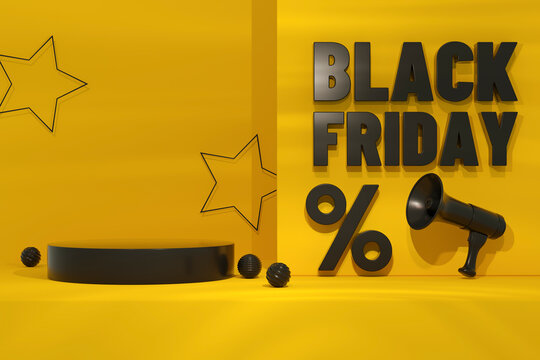 Black Friday Concept Yellow Background