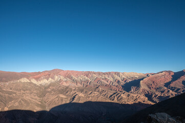 Serranía de Hornocal, the hill of the fourteen colors in the Quebrada de Humahuaca, Jujuy, Argentina.