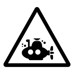 Submarine Area Symbol Sign, Vector Illustration, Isolate On White Background Label. EPS10