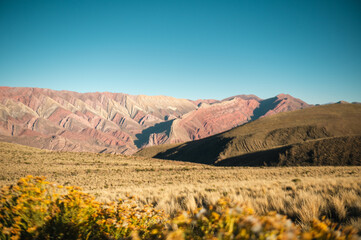 Serranía de Hornocal, the hill of the fourteen colors in the Quebrada de Humahuaca, Jujuy, Argentina.