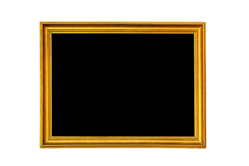 Gold colored picture frame mock up