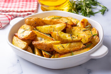 Baked spiced potatoes look delicious.