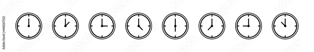 Canvas Prints clock icon set. hour icon line simple style symbol sign collections, vector illustration