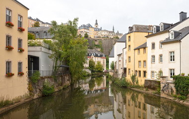 Fototapeta na wymiar assic view of the famous old town of Luxembourg City
