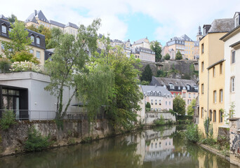 Fototapeta na wymiar assic view of the famous old town of Luxembourg City