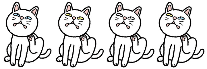 あごを掻く白猫