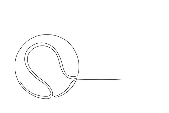 recommend clip art: Tennis ball one continuous line art. Single line drawing of tennis equipment. Continuous one line drawing of tennis sport theme with racket and ball Sign and symbol of sports game drawn by single line