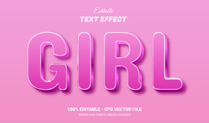 Girl editable text effect