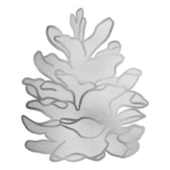 Silver Pine Cone Illustration