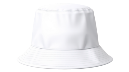 White bucket hat isolated on transparent or white background