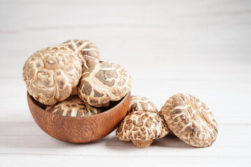 Dried shiitake mushroom, organic nature healthy food.