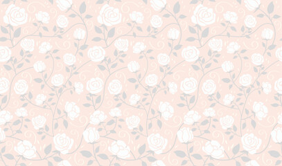 Vector Seamless Floral Pattern Illustration. Horizontally And Vertically Repeatable.